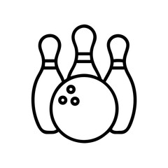 Icon of a bowling ball and pins representing the sport