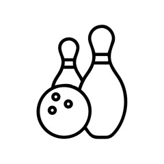 Icon of a bowling ball and pins representing the sport