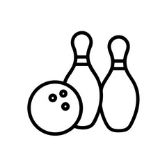 Icon of a bowling ball and pins representing the sport