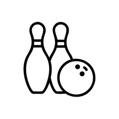 Icon of a bowling ball and pins representing the sport