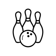 Icon of a bowling ball and pins representing the sport