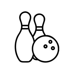 Icon of a bowling ball and pins representing the sport