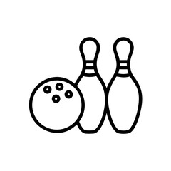 Icon of a bowling ball and pins representing the sport