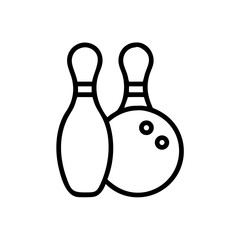 Icon of a bowling ball and pins representing the sport