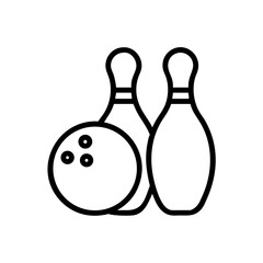 Icon of a bowling ball and pins representing the sport