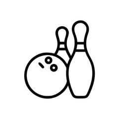 Icon of a bowling ball and pins representing the sport