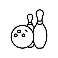Icon of a bowling ball and pins representing the sport