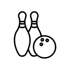 Icon of a bowling ball and pins representing the sport