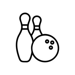 Icon of a bowling ball and pins representing the sport