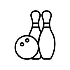 Icon of a bowling ball and pins representing the sport