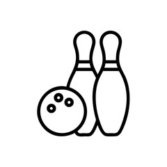Icon of a bowling ball and pins representing the sport