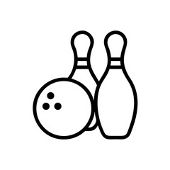 Icon of a bowling ball and pins representing the sport