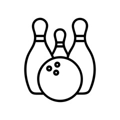 Icon of a bowling ball and pins representing the sport