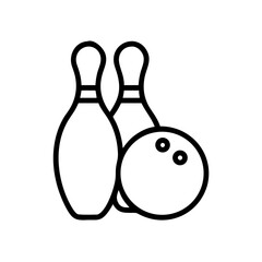 Icon of a bowling ball and pins representing the sport