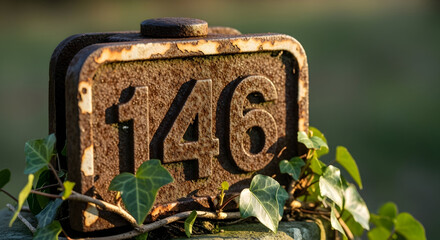 Number One Hundred Forty-Six Showing Age And Patina With Ivy