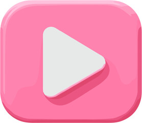 Obraz premium Pink Play Button: Minimalist Digital Icon for Modern Applications and Websites