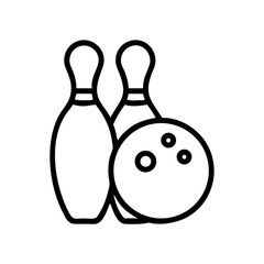 Icon of a bowling ball and pins representing the sport