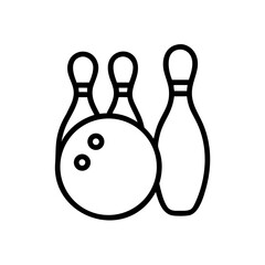Icon of a bowling ball and pins representing the sport