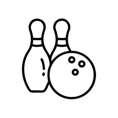 Icon of a bowling ball and pins representing the sport