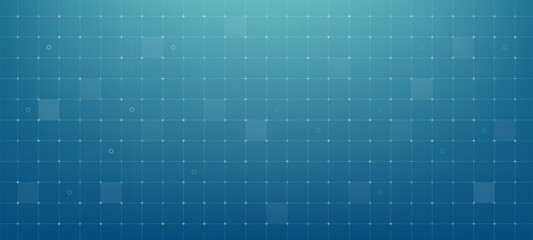 Blue grid with crosses and circles on a gradient background, symbolizing a modern hud graphic. Futurism and data. © hiten666
