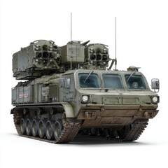 Fototapeta premium Advanced tracked missile system vehicle