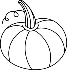 Pumpkin Outline with Curved Stem