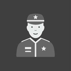 Police officer icon. Simple police officer illustration.  Police officer graphic for website design and mobile app.  Police officer image is perfect for security company logo.
