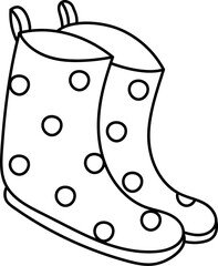 Polka Dot Rain Boots Drawing