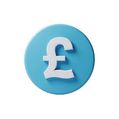 Obraz premium British pound sterling currency symbol isolated on transparent background