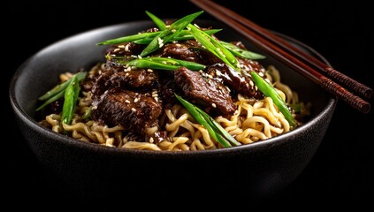 Bowl of Beef Noodle Stir-fry