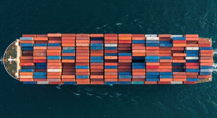 Cargo ship from above