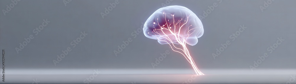 Aufkleber innovative brain computer interface technology showcasing a floating brain