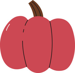 Cartoon Pumpkin with Stem