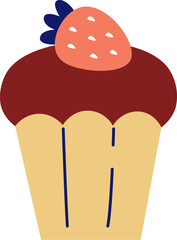 Cupcake with Strawberry Topping