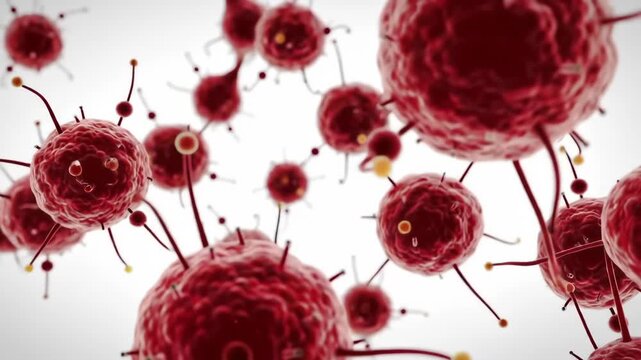 Microscopic View of Cancer Cells: Medical Animation