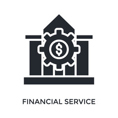 Financial Service Icon Glyph Style. Vector Illustration For Graphic Design