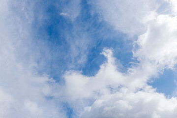 夏の空　雲が多い日　青空と雲12