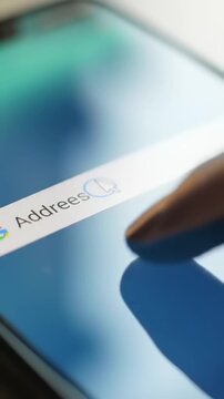 Searching Address on Smartphone.