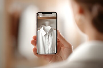 AI-powered virtual closet selecting outfit on mirror interface, fashion tech