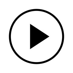 Black circle play button icon with transparent background