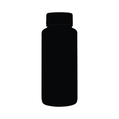 Black supplement bottle mockup for protein powder capsules vitamins and pills container isolated design