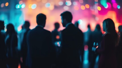 Unfocused image of people at a social gathering event