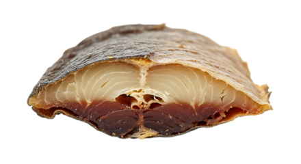 Closeup of a raw fish steak isolated on transparent background, displaying its texture and color, a popular seafood choice for healthy cooking and culinary preparation