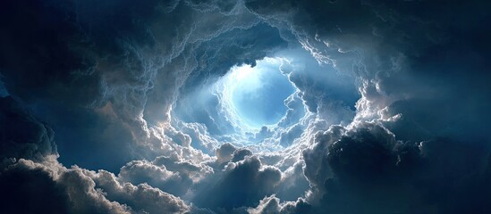 Dramatic cloudscape with a brilliant light source