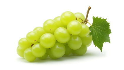 Obraz premium Fresh Green Grapes on White.