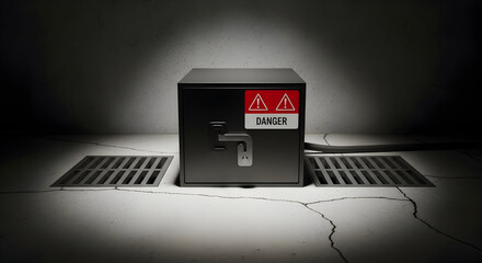 Unveiling The Underground Power Source Caution Sign On Distribution Box