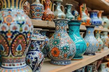 Premium Quality Picture of Vase Display in Iranian Souvenirs Market