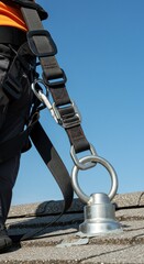 Safety harness on rooftop