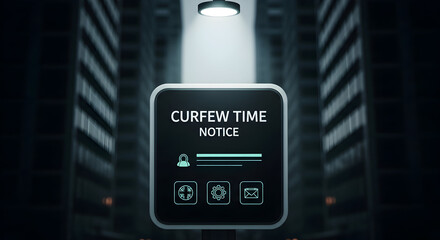 Urban Curfew Imposition Message Illustrating Safety Restrictions During Nighttime
