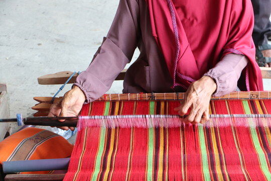 Traditional Handwoven Textile Craft in Bima, Indonesia